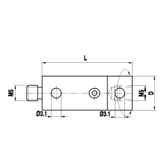 M5 титановый поворотный переходник, L 30 мм, для систем ZEISS A-5555-0099