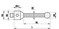 Щуп Renishaw M3 L 75мм Ø10 A-5004-1992 шарик из нитрида кремния